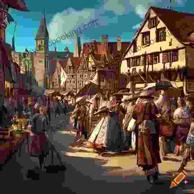 A Captivating Engraving Depicting A Lively Medieval Market Scene, Bustling With Merchants And Customers. Victorian Fashions: A Pictorial Archive 965 Illustrations (Dover Pictorial Archive)
