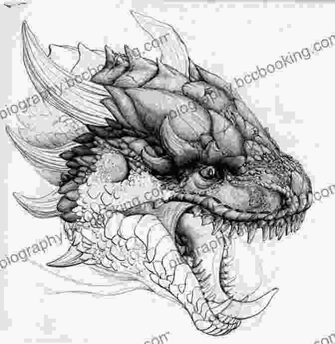 A Detailed Pencil Drawing Of A Dragon's Head DragonArt Bruce Carlley