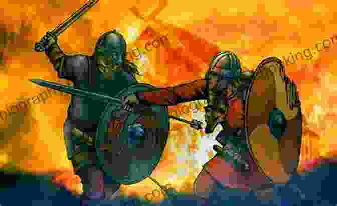 A Dramatic Battle Scene Featuring Saxons, Vikings, And Celts Clashing In A Fierce Struggle. Saxons Vikings And Celts: The Genetic Roots Of Britain And Ireland