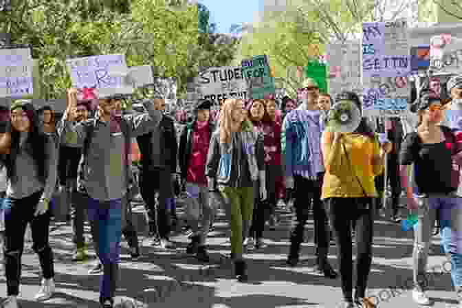 A Group Of Students Marching In Protest With Signs Demanding Reforms Requiem For A College Brian Kellow