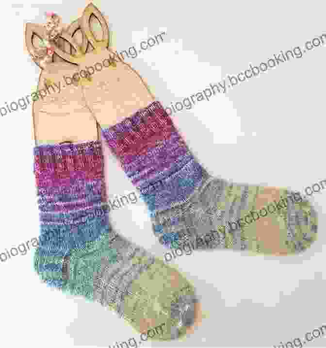 A Pair Of Cozy Handknit Socks With Vibrant Handpainted Patterns Knitting Socks With Handpainted Yarn