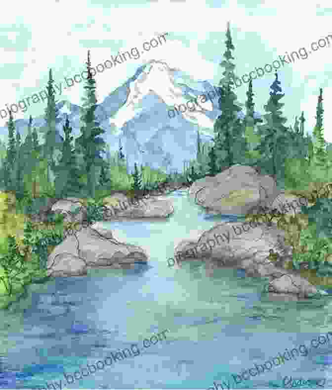 A Vibrant And Detailed Watercolor Painting Of A Landscape With Mountains, Trees, And A River Brushpark Watercolors: Carsten Wieland 2024 I: Complete Watercolors 2024 Vol 1 234 Pages