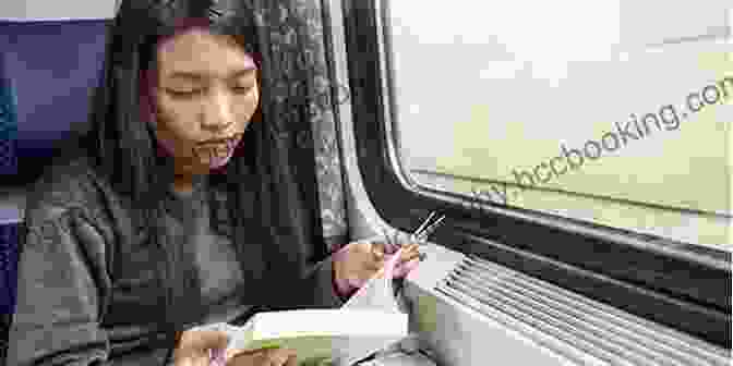 A Woman Reading A Book On Her Phone While Commuting On A Train Lipstick On His Collar: HarperImpulse Mobile Shorts (The Kiss Collection)