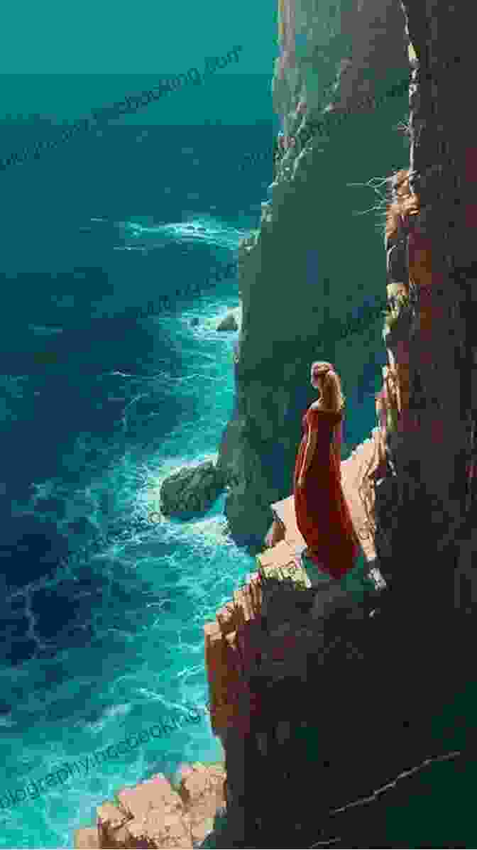 A Young Woman Standing On A Cliff Overlooking A Vast Desert With A Dragon Flying In The Sky. Sand And Smoke (Dragon Destiny 1)