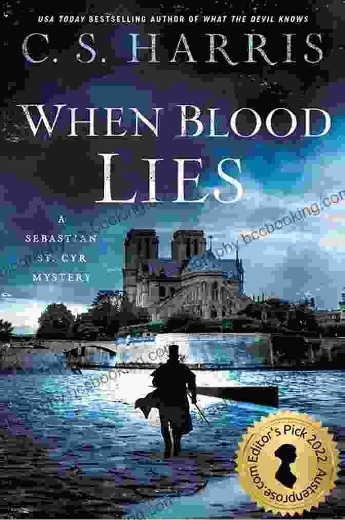 Book Cover Of 'When Blood Lies' Featuring Sebastian St. Cyr In A Victorian Setting When Blood Lies (Sebastian St Cyr Mystery 17)