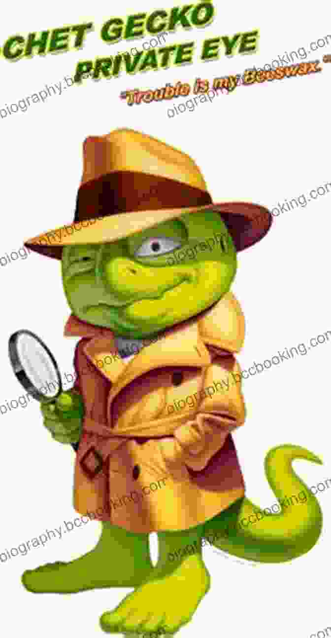 Chet Gecko, The Gecko Detective, Standing On A Magnifying Glass With A Determined Expression The Malted Falcon: A Chet Gecko Mystery