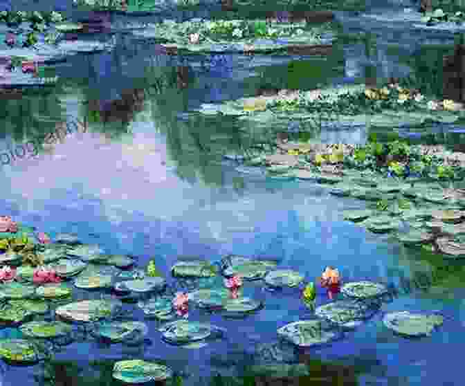 Claude Monet's Serene Water Lilies Painting, Capturing The Ethereal Beauty Of Nature Landscape Painting With Twenty Four Reproductions Of Representative Pictures Annotated