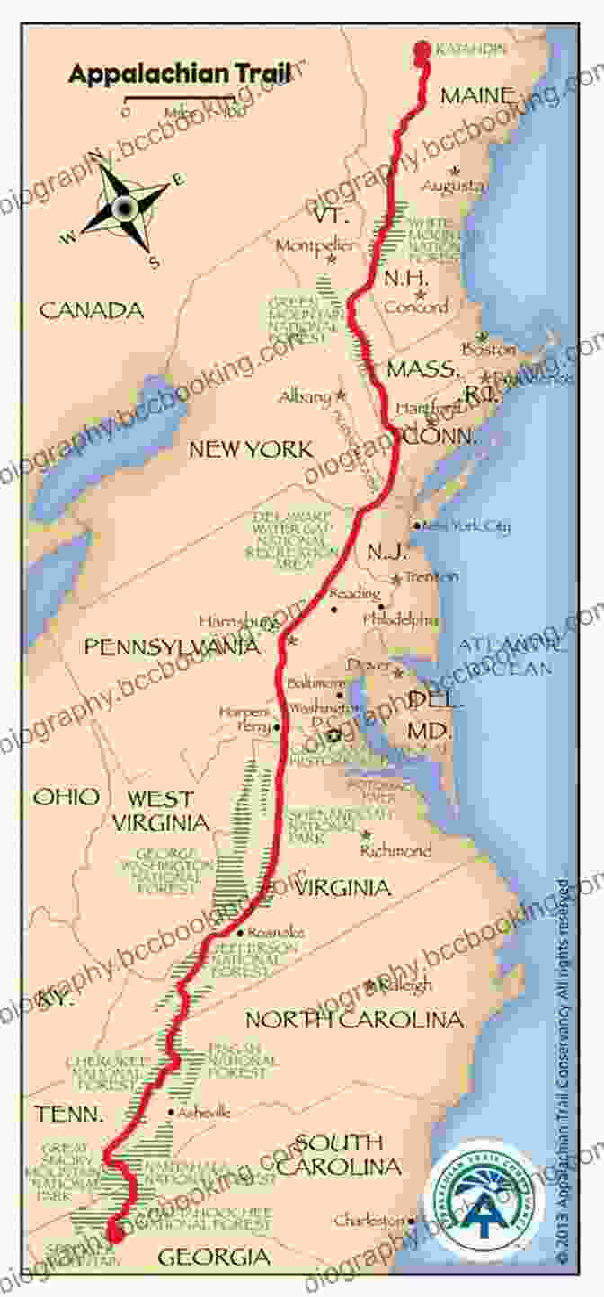 Detailed Map Of The Appalachian Trail Showing Its Path From Georgia To Maine A 2024 Appalachian Trail Thru Hike: I Am Nothing Without My Food Bag