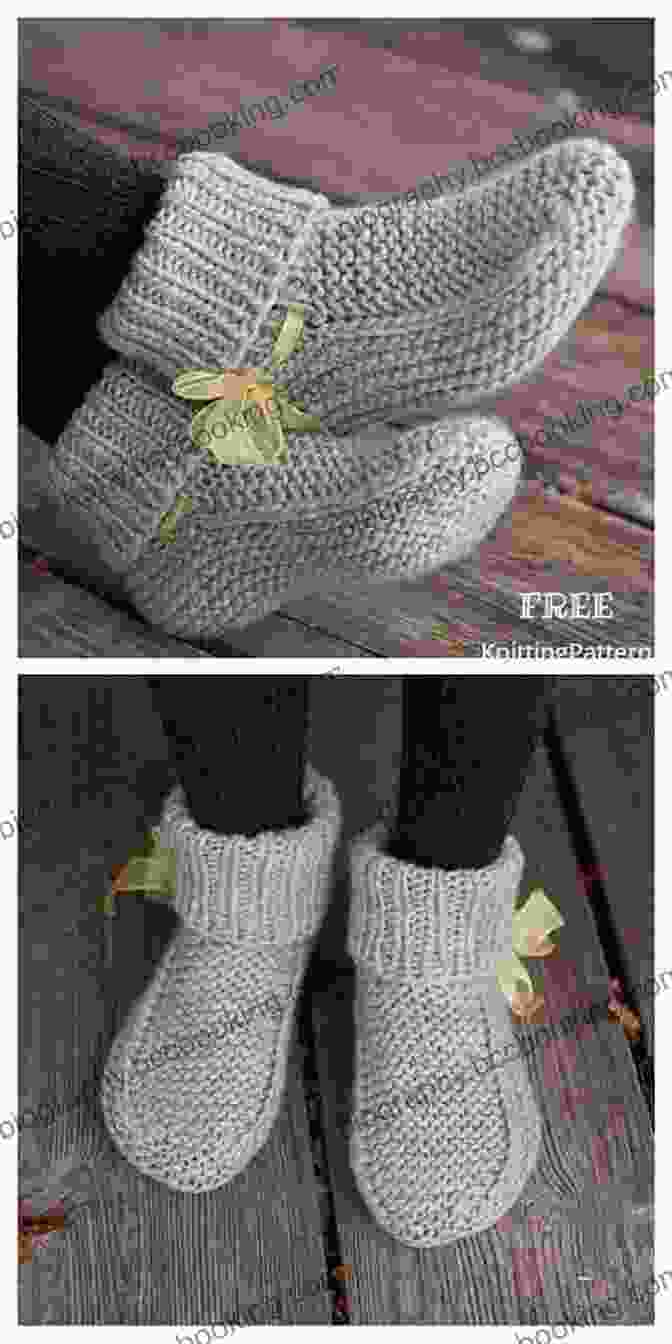 Family Members Wearing Knitted Slippers Family 8ply Slippers Knitting Pattern Shay