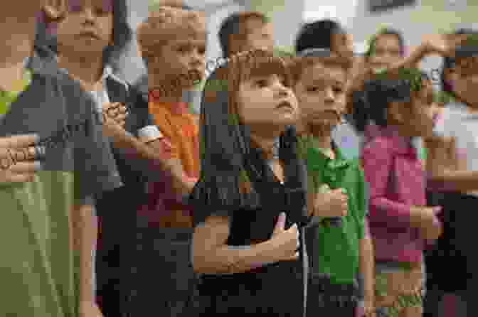 Photo Of People Reciting The Pledge Of Allegiance, With A Focus On A Girl Looking Away I Pledge Allegiance Caroline Weber