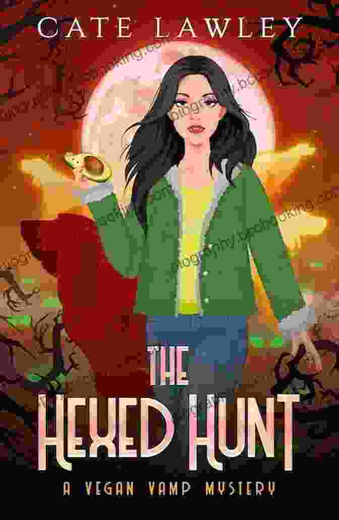 The Hexed Hunt Book Cover: A Woman With Glowing Green Eyes And Fangs Holds A Stake In A Misty Forest The Hexed Hunt (Vegan Vamp Mysteries 9)