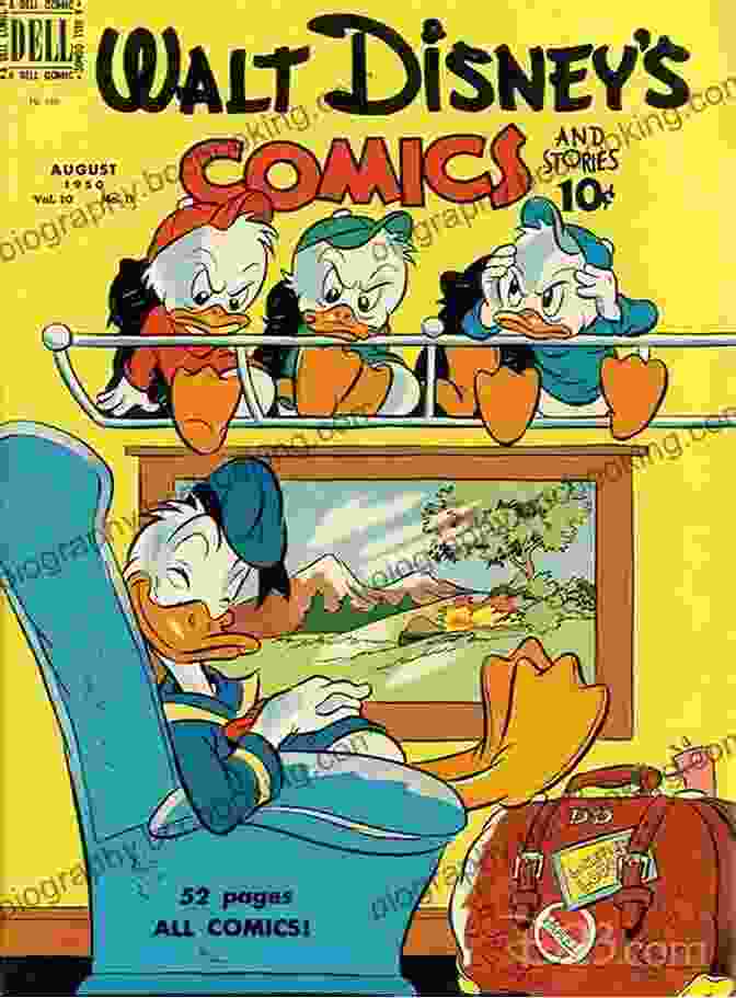 Walt Disney Donald Duck Vol 19 Comic Book Cover Featuring Donald Duck And His Nephews Walt Disney S Donald Duck Vol 19: The Black Pearls Of Tabu Yama (The Complete Carl Barks Disney Library)